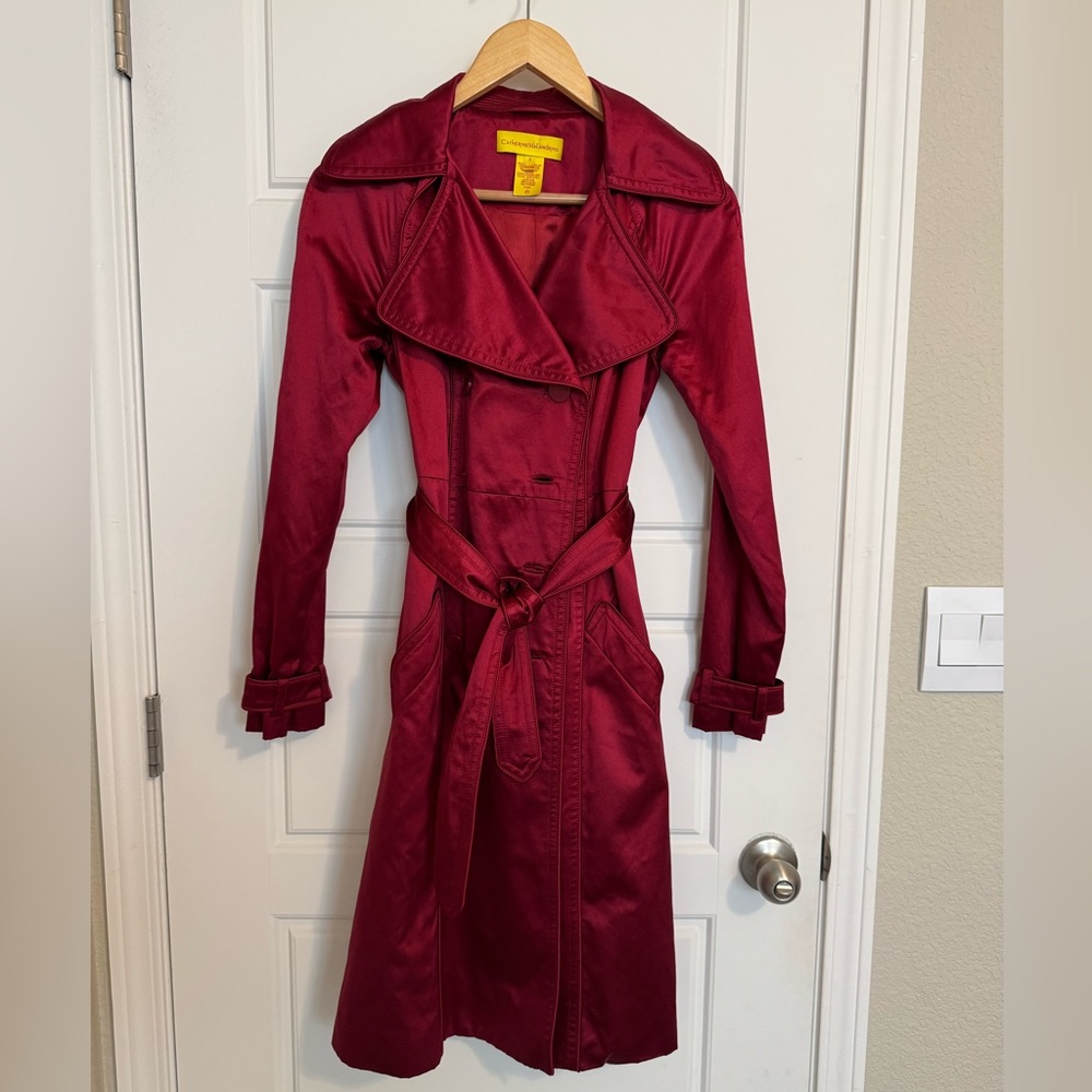 Catherine Malandrino Trench Coat with Belted Waist